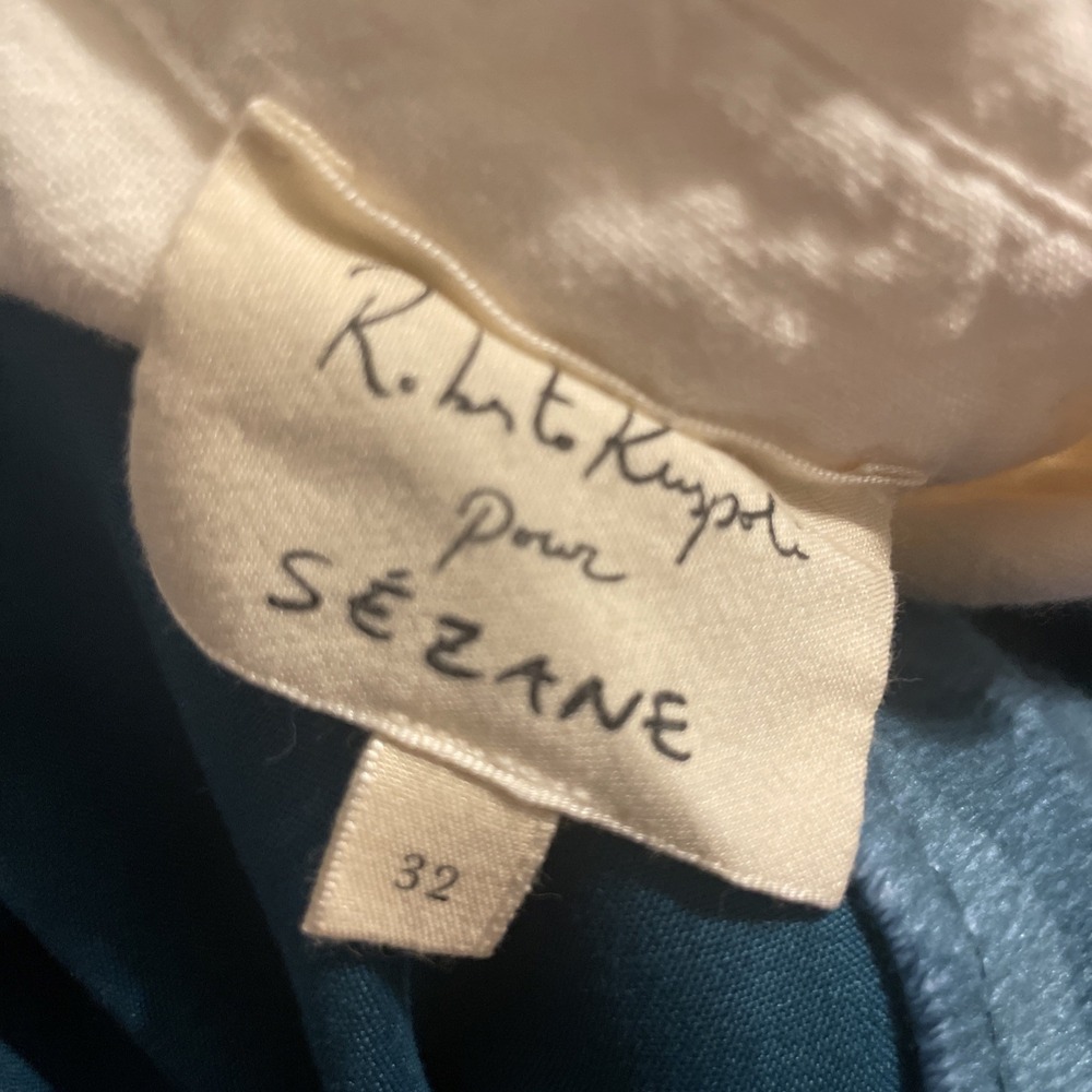 SÉZANE x Roberto Ruspoli Tom Shirt Print Size 32   XXS Long Sleeve Linen White - Picture 6 of 9